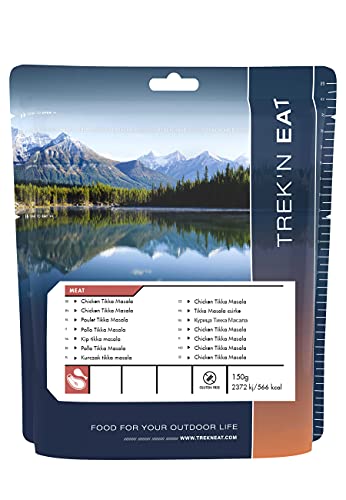 Frango Tikka Masala Trek'n Eat - comida picante para levar - Curry índio com frango e arroz para Trekking, campismo e aventuras