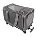 Dog Carrier with Wheels, Easy to Fold Easy Transportation Mesh Cage Rolling Cat Dog Carrier Solid Construction Adjustable Shoulder Strap for Pet Supply (Grey)