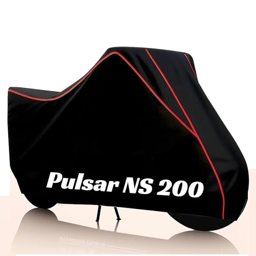 Image of Kayme Ns 200 Water Resistance Bike Cover Heavy Duty Premium Taffeta Motorcycle Cover | UV Protection, Dustproof, All Weather, Scratchproof, Two Wheeler Body Cover with Elastic Bottom (Black Red)