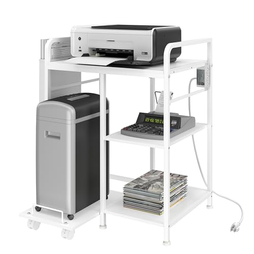 Image of Large Printer Stand with Storage: 24x18 Inch Printer Table for Home Office
