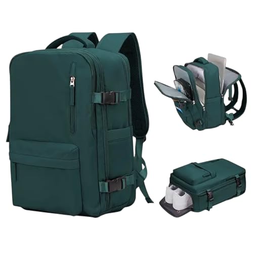 Mi Ko Mi Ka Mochila de Viaje Grande: Resistente al Agua, con Compartimento para Zapatos Separado, Puerto de Carga USB y Diseño Multifuncional Antirrobo. 2210 (Oliva 1688)