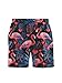 QWEHHEVG Flamingo palm leaf Men's Button Shirt Beach Shorts Set, Hawaiian Short Sleeve Shirt Quick Dry Beach Shorts 2 Pcs with Bucket Hat