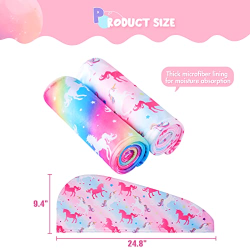 WAWSAM Rainbow Unicorn Microfiber Hair Drying Towels #TOP30