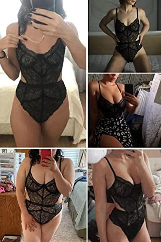 Aranmei Ladies Horny Lingerie Bodysuit Lace Teddy Snap Crotch V Neck Lower Out One Piece Babydoll Underwire 6 41vMN5Of1mL. AC