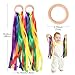 2pcs Rainbow Wood Hand Kite for Toddlers and Kids Ring Dancing Ribbon Streamer Sensory Toys Dance Props Circles Wood Rattle Outdoor Hand Kites Toy