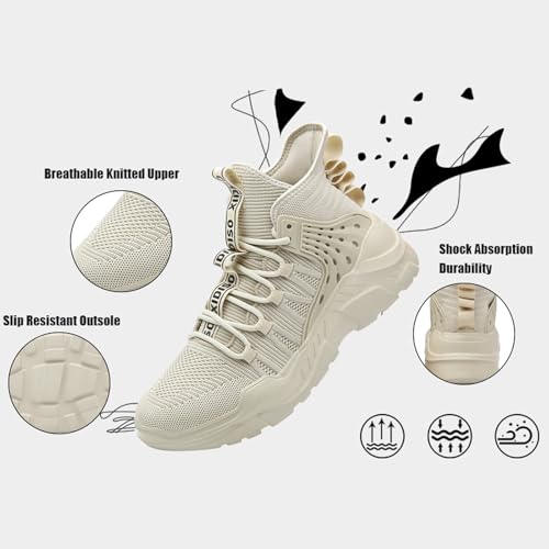 SANNAX Fashion Mens Walking Running Shoes High Top Sock Sneakers Stylish Tennis Shoes Non Slip Lightweight Athletic Sports Gym Shoes4