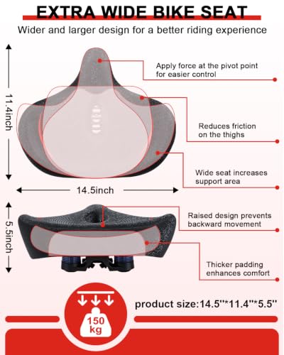 Oversized Dual Shock Bike Saddle