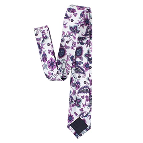 Image of Elfeves Men's Skinny Solid Color Tie Causal Cotton Linen Narrow Slim cut Necktie