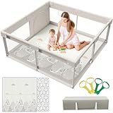 Parc Bébé, 150X150cm Parc Avec Tapis, Modulable Pliable Grand Parc pour Enfant (150X150X65cm)
