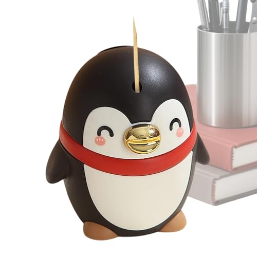 Krmoau Distributeur de -Dents Semi-Automatique | Fournitures ménagères Semi-automatiques en Forme de Pingouin Mignon - Porte- -Dents décoratif, pour Cuisine, Maison, Voyage, extérieur