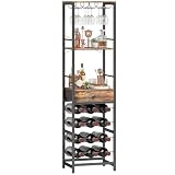 HOMCOM Mueble de Bar para Vinos con Cajón 40x30x148 cm Marrón Rústico