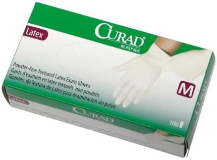 Curad Powder-Free Latex Exam Gloves, Small, 100/Box - Sold As 1 Box
