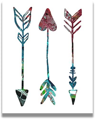Govivo Boho Arrow Wall Art - Country Bohemian Decor -