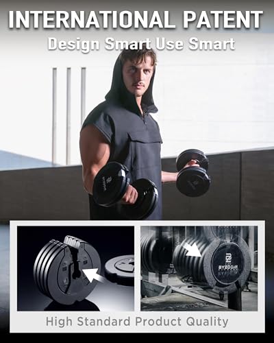Image of BYZOOM FITNESS Pure Series Adjustable Dumbbell - 12.5 /25 /27.5 /50 /55 /75lb - ONE UNIT OR PAIR(check QTY before purchase) - 5-in-1 / 10-in-1 / 15-in-1 / 21-in-1 Flexible Hand Weights for Home Apartment Garage Gym, Strength Training & Fitness Workouts, White OR Black