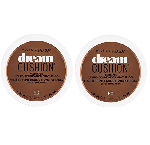 (2 Pack) Maybelline New York Dream Cushion Fresh Face Liquid Foundation, Cocoa, 0.51 oz.