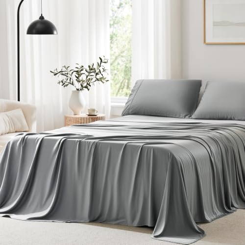 Image of ACCURATEX Cooling Sheets for Hot Sleepers, Split King Size, Grey