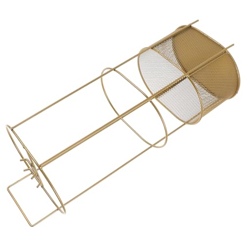 Porte-parapluie doré avec bac de récupération contre le sol mouillé