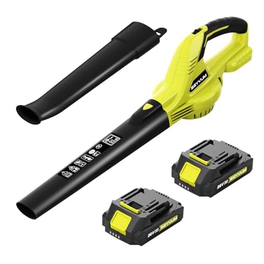 Leaf Blower, SEYVUM 20V 5.0 Ah Battery Cordless Leaf Blower, 2 Speed Electric Leaf Cleaner for Lawn Care, 320CFM 150MPH Blower for Patio, Garden, Cars & Depot, Fast Charger Included