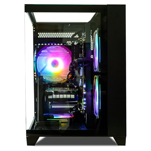 Image of LXZ Gaming PC Desktop, I5-12400F, 2.5GHz, GeForce RTX 3050 6GB, 16GB DDR4 RAM, 1TB NVME SSD, for Gaming and Work, Black