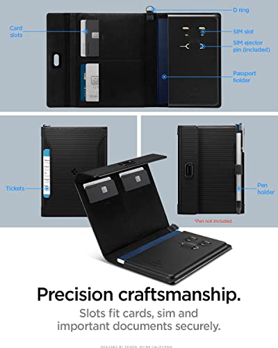 Spigen AFA05538 Life Passport Card Cover Holder Passport Wallet Travel Documents Organizer Protector Passport Holder Travel Accessories With Rfid Blocking Technology Sim Card Pin Included thumb #2