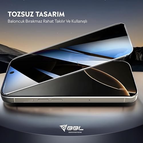 Babilden Apple iPhone 15 Privacy Hayalet Cam Tam Ekran Temperli Koruyucu - Görsel 7
