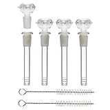 4PCS Set of 14mm Lab-Grade Borosilicate Glass Funnels, Multipurpose Funnels and Glass Tubes Suitable for Laboratories and Various Bottles, Along with 2PCS Cleaning Brushes