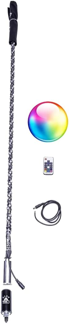 5150 Whips High Powered LED Color Changing Whip with Wireless Remote - Crazy Bright. Crazy Strong. (Magnetic Quick Release, Single LED Whip - 4ft)