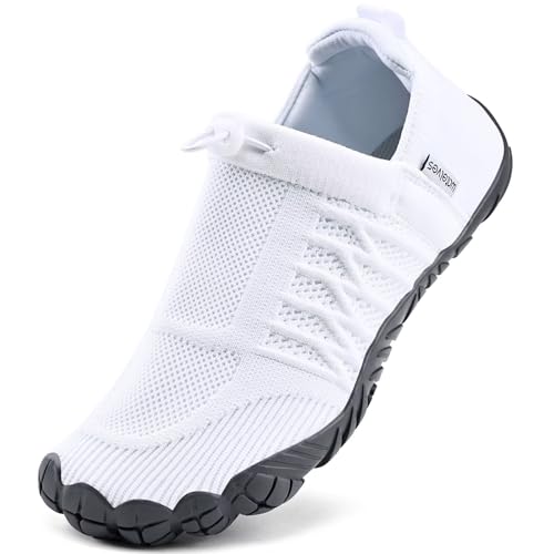 WateLves Barefoot Water Shoes Women Men Minimalist Walking Hiking Shoes Comfortable Sneakers for Trekking | Trail Running | Climbing(937/White-Dark Gray,38)