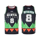 Mens Basketball Jerseys #8 Martin Payne Lawrence 90's Clothing TV Show Marty Mar Shirts (Black,XXX-Large)