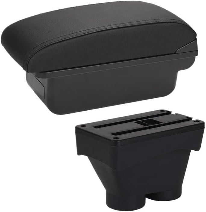 For 208 Armrest Box Storage box Car accessories Retrofit parts Interior details Auto Holder Ashtray 2012-2018(B1 Black red 3USB)