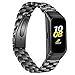 E ECSEM Compatible with Samsung Galaxy Fit SM-R370 Bands, Galaxy Fit Watch Band Solid Stainless Steel Metal Replacement Bracelet Strap fit Galaxy Fit SM-R370 Smart Watch, Adjustable (Black)