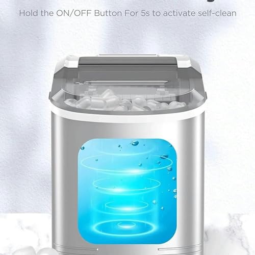 Máquina fabricadora de hielo de mostrador, 26 libras en 24 horas, 9 cubos listos en 6 minutos, con función de autolimpieza miniatura 4