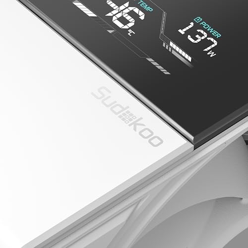 Image of Sudokoo SK700V White AM5-Designated Digital Air Cooler, Single Tower Design, High Performance M-Winding Tech Fan, 7 Copper Heat Pipes, L-Rail Lock Mount, 220W Heat Dissipation