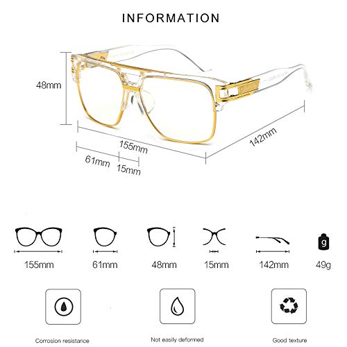 Allt Square Aviator Large Fashion Sunglasses For Men Women Goggle Alloy Frame Glasses3