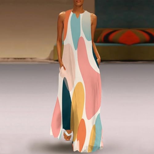 Robe longue maxi plage avec poches coupe swing grande taille fluide - 3
