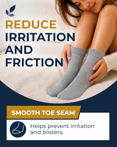 Image of Pembrook Bamboo Viscose Diabetic Socks for Women & Men - 6 Pairs Ankle Socks for Swollen Feet | Neuropathy Socks