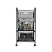 Mind Reader 3VERTM-BLK Mesh Rolling, Metal, File, Utility, Office Storage, Heavy Duty Multi-Purpose Cart, Black 3 Drawer