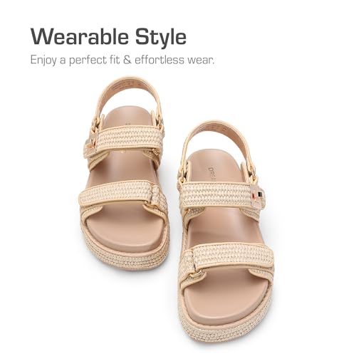 DREAM PAIRS Women's Low Wedge Sandals Comfortable Arch Support Platform Open toe Casual Dressy Flat Summer Sandals with Adjustable Straps4