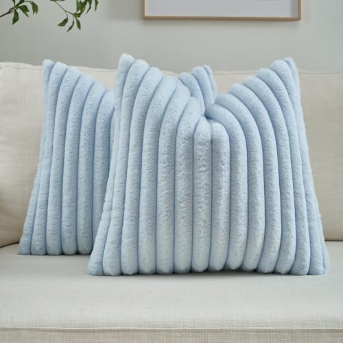 FUTEI Light Blue Decorative Throw Pillow Covers...