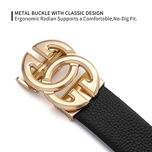 ARIMIA Fashion Mens Real Leather Ratchet Belt Black Adjustable Length Full Grain Soft Genuine Cowhide Strap 1.5 Inch Wide2