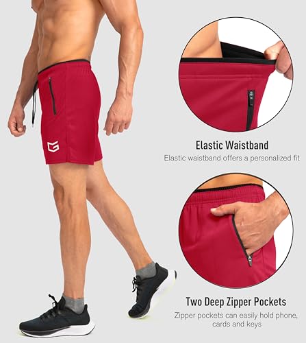 Image of G Gradual Men's Gym Workout Shorts Zipper Pockets 5 inch / 7 inch Quick Dry Breathable Runing Athletic Short for Men