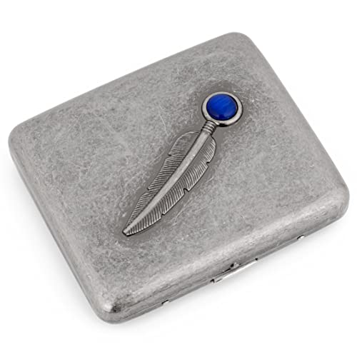 Retro Metal Cigarette Case Box Double Sided Spring Clip Open