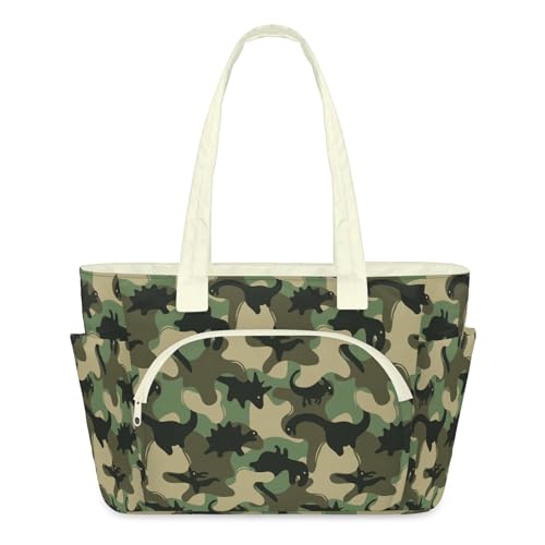 Sac fourre-tout dinosaure femme - Grand sac à bandoulière zippé de sport