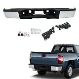 Silscvtt Chrome Steel Complete Rear Bumper Assembly Replacement for 2007-2013 Silverado Sierra 1500 GM1103147 22932803