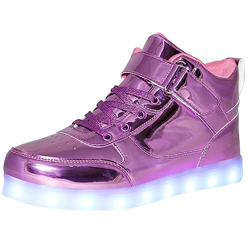 Image of JEVRITE Unisex LED Light Up High Top Sneakers - USB Charging for Women & Men - Couples Shoes