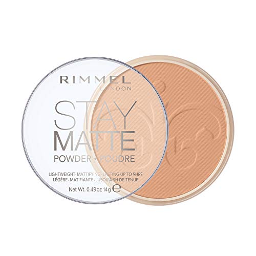 Image of Rimmel London Stay Matte - 016 Deep Beige - Pressed Powder, Lightweight, High Coverage, Shine Control, 0.49oz (Pack of 2)