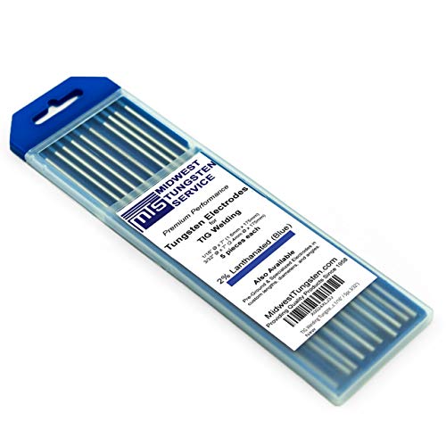 Image of Midwest Tungsten Service TIG Welding Tungsten Electrodes 10-Pack (Blue - 2% Lanthanated (WL20 /EWLa-2), 5pc 1 /16 inch & 5pc 3 /32 inch)