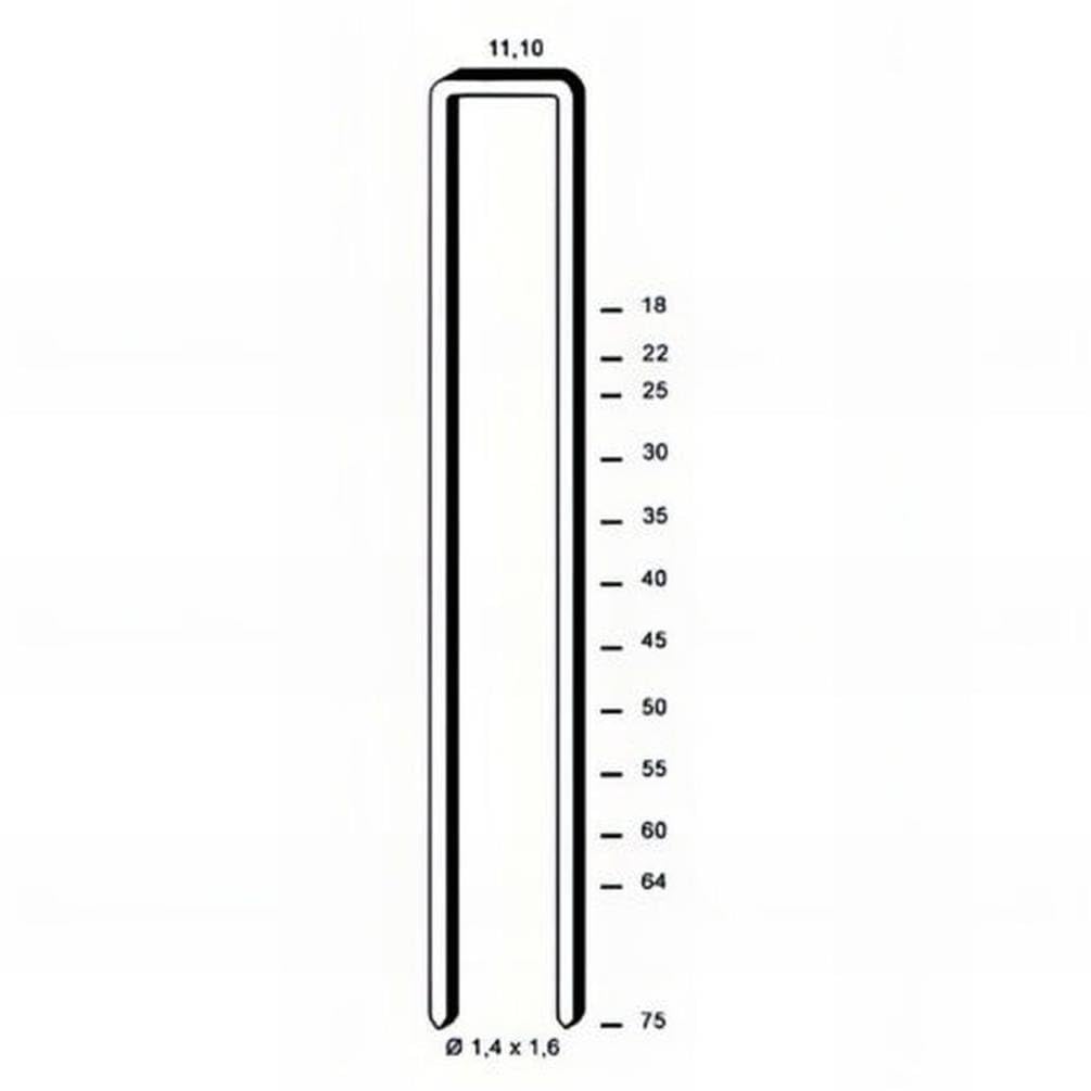 5.000 punti metallici zincati 12 Micron Z-75-11.1x75x1.4x1.6 mm - 6Z - D-Work