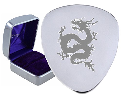 Dragon Chinois en acier médiator gravé en boîte - Les Beatles, Paul McCartney, John Lennon, RIngo Starr, George Harrison Dragon Chinois en acier médiator gravé en boîte