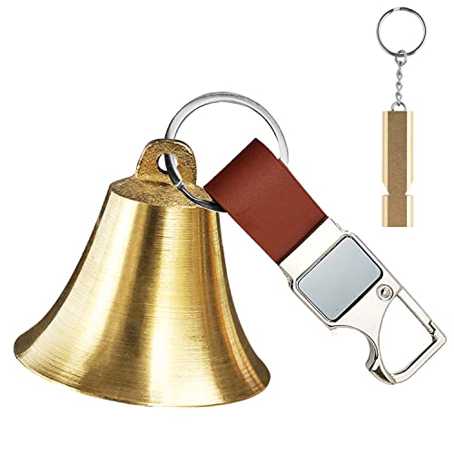 Pacify 3 Pack 2" Loud Bear Bell With Whistle Set For Hikers, 3 In 1 Bear Bells With Emergency Whistle And Carabiner Clip For Survival, Hiking, Camping, Biking(3 Pack) #TOP6